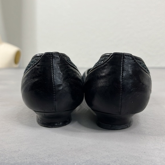 Giorgio Armani Mesh Leather Toe Cap D’Orsay Flats - Picture 4 of 10